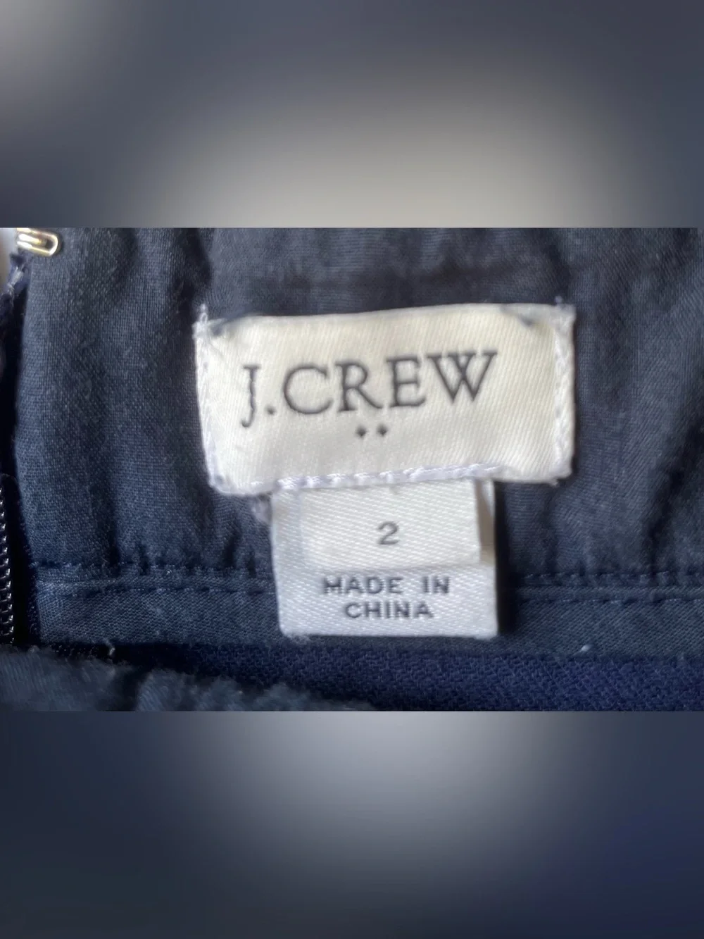J.Crew Navy Scalloped Hem Mini Skirt Size 2‎ Preppy Classic A-Line